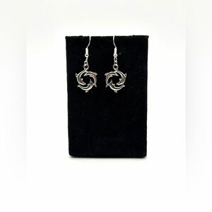 Elegant Silver Plated Dolphin Drop Earrings